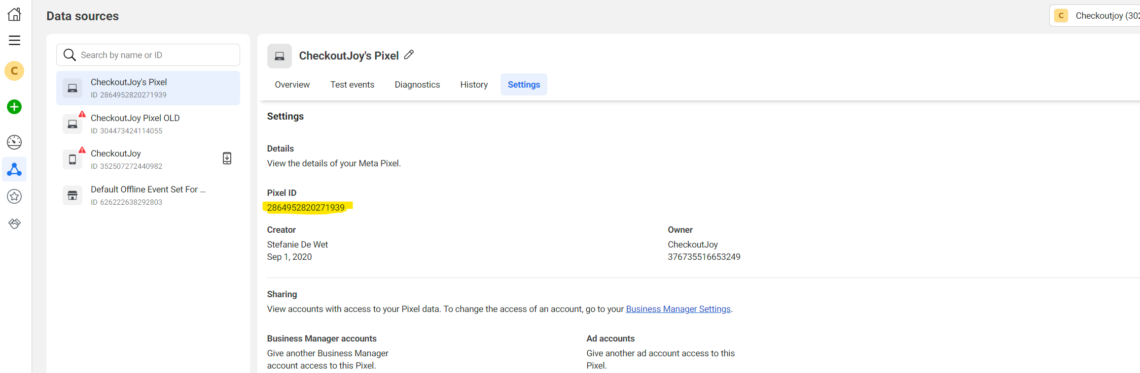 finding your facebook pixel ID