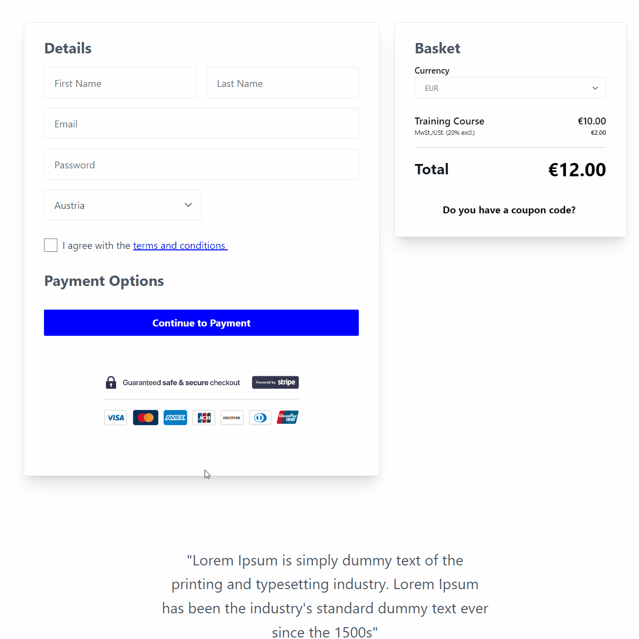 Delaying striope Payment Initiation 